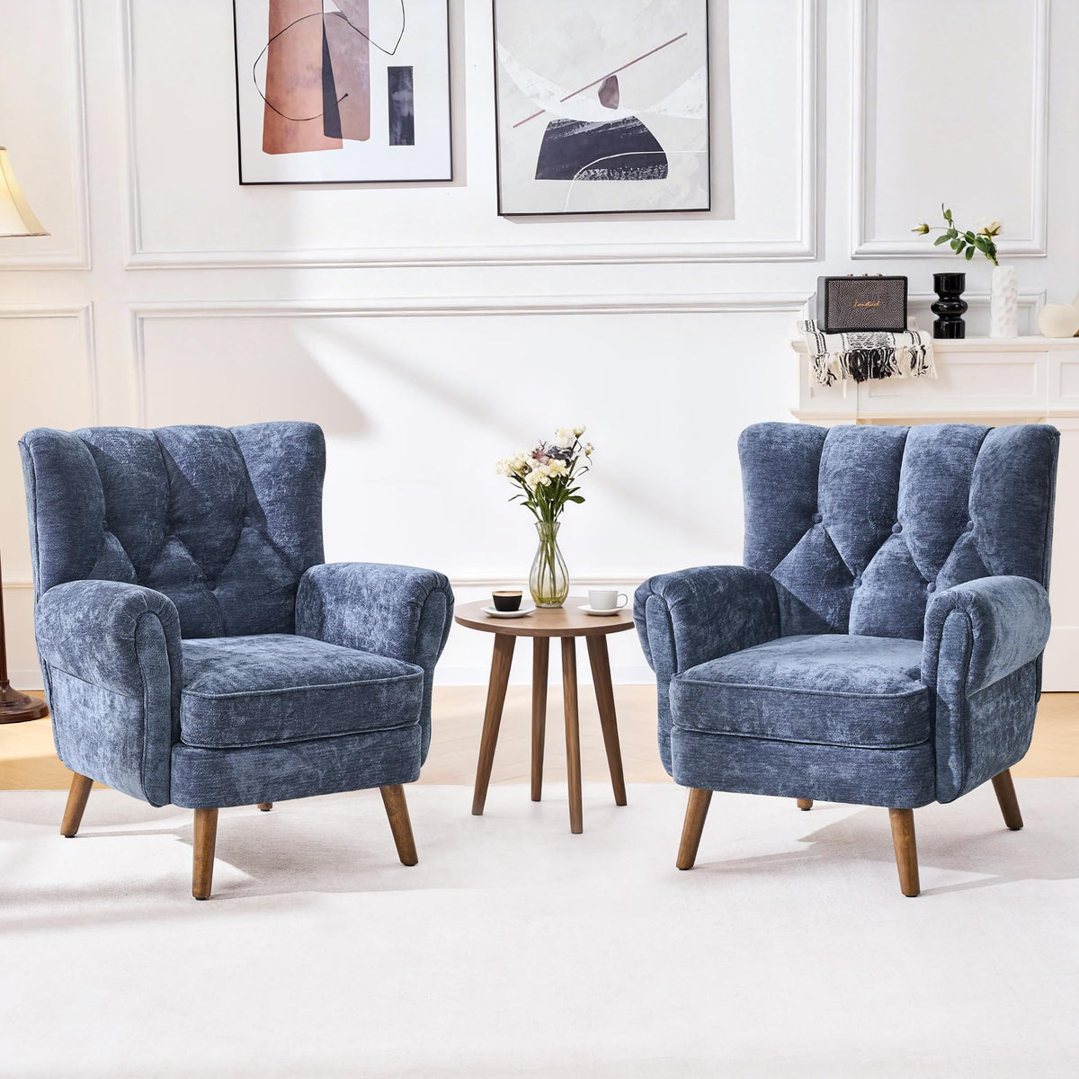 kitchen dining wingback accent chairs living room   - Temu
