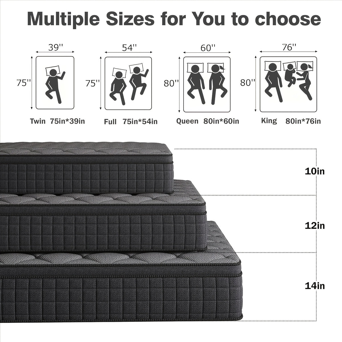 8 10 12 14 inch   mattress twin full queen king sizes - Temu