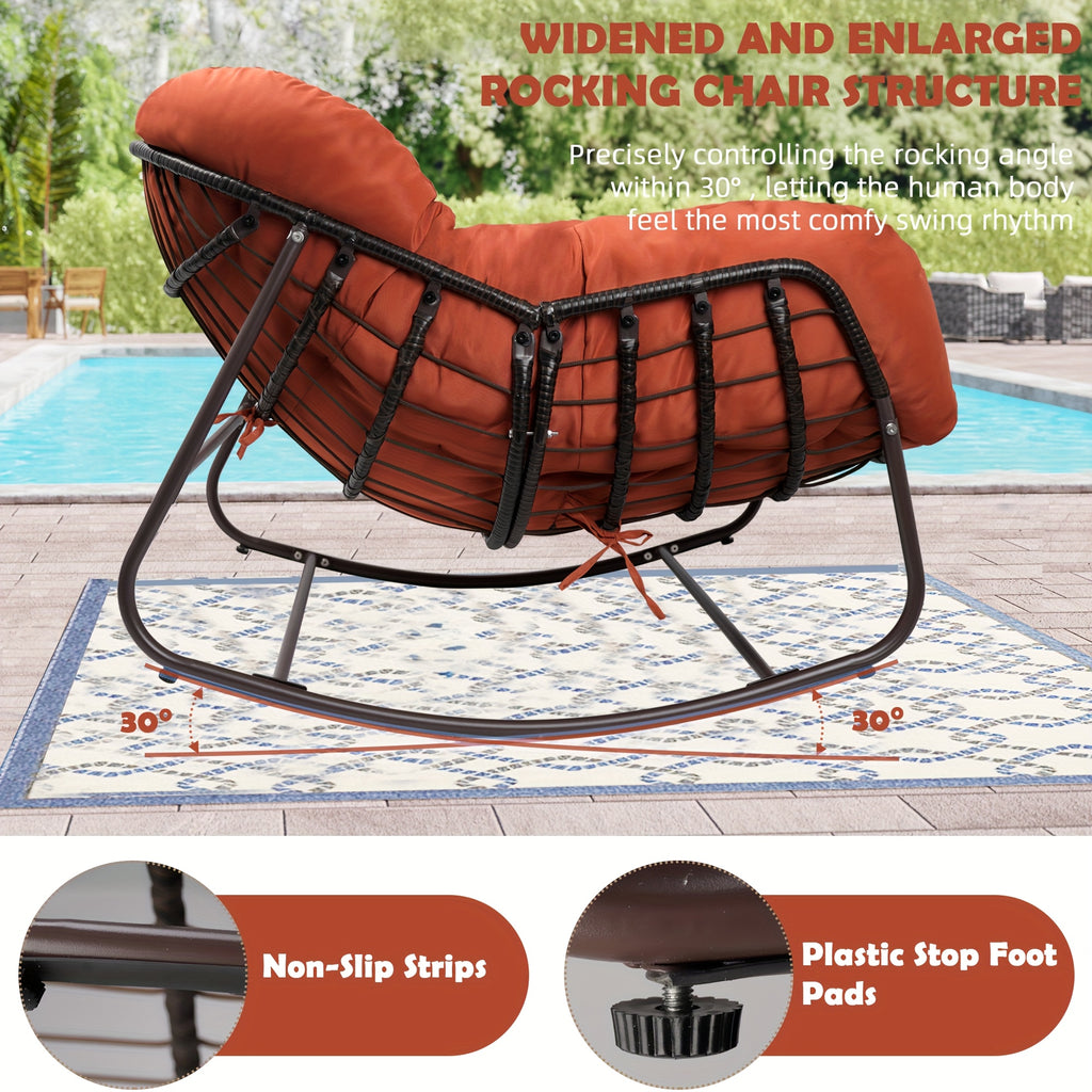 papasan rocking chair outdoor weather wicker papasan patio - Temu