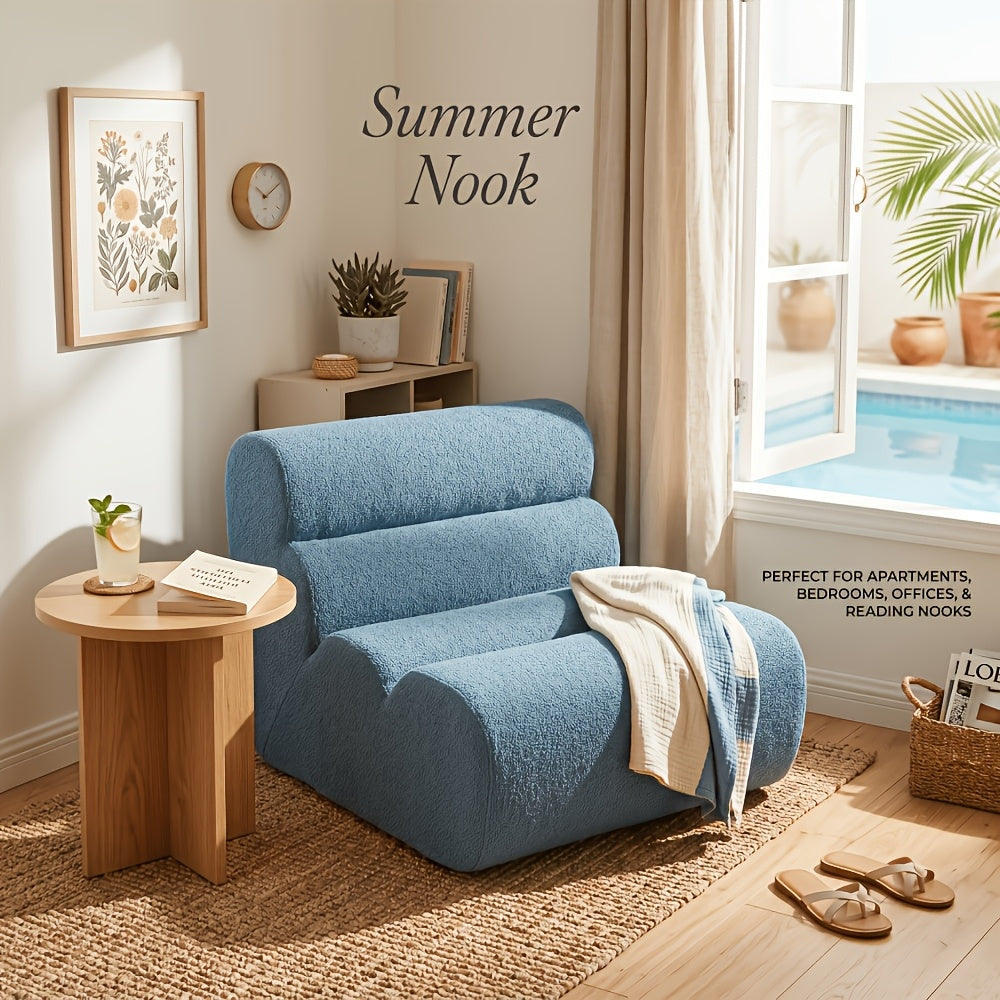 40 95 inch modern teddy fabric floor sofa frameless modular - Temu