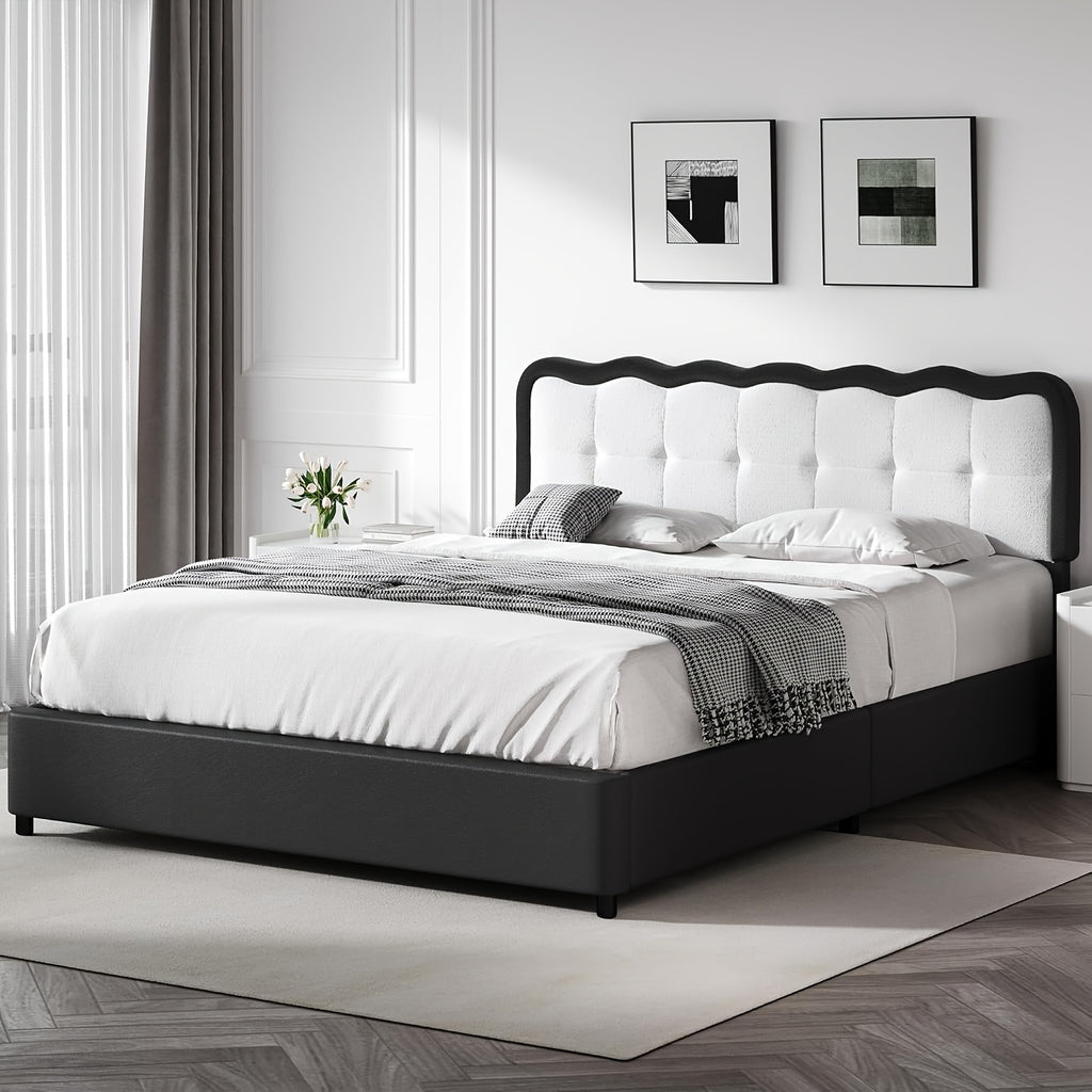 twin full size bed frame cloud bed frame pu leather - Temu