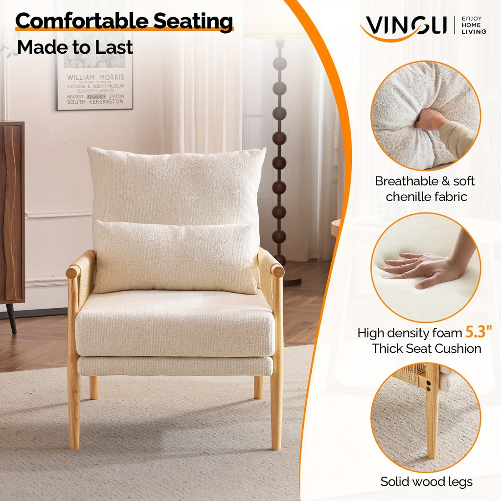 century modern accent chair solid wooden armrests - Temu
