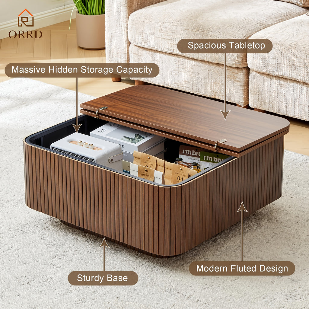 31   coffee table fluted floating base   - Temu