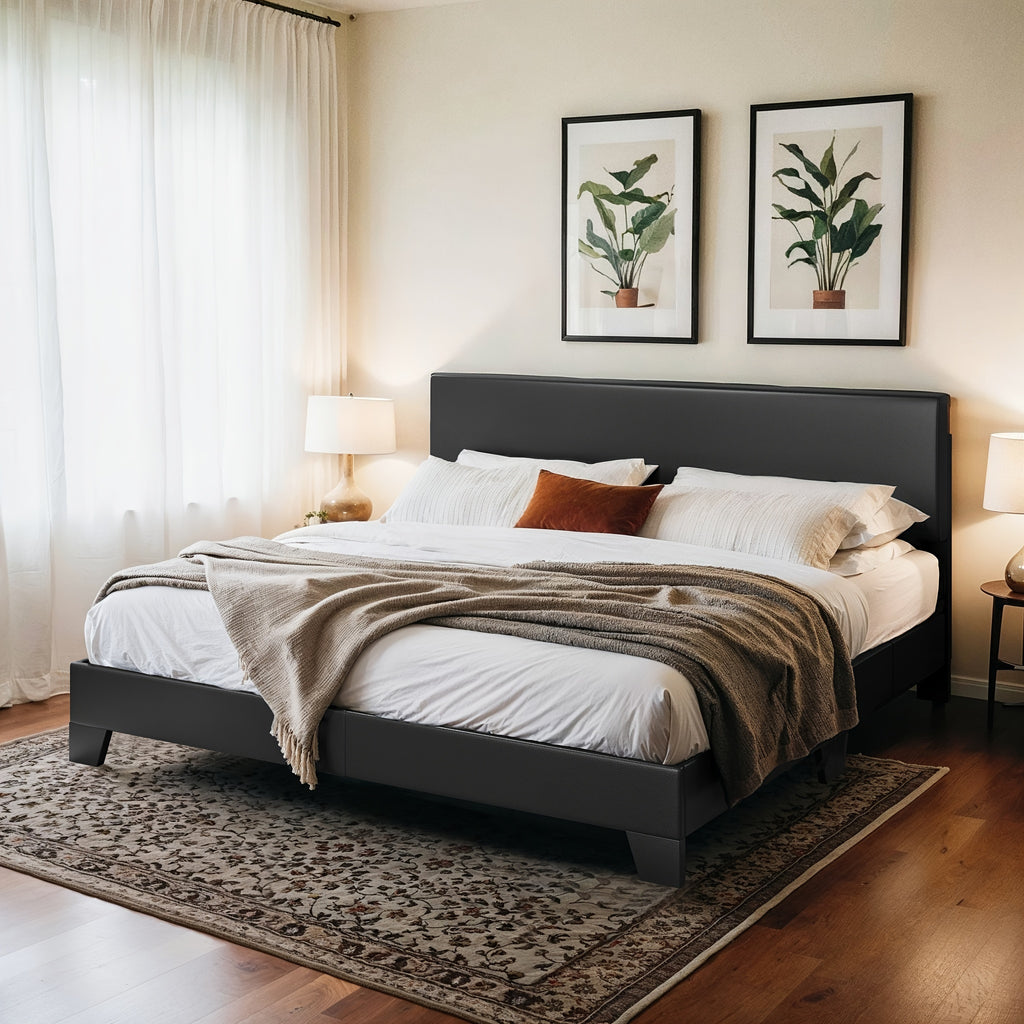 upholstered platform bed in full queen king sizes an - Temu