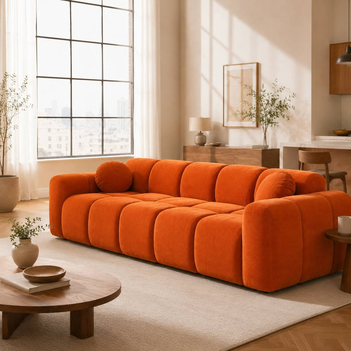 98 4 modern corduroy sofa suitable studio apartment extra - Temu