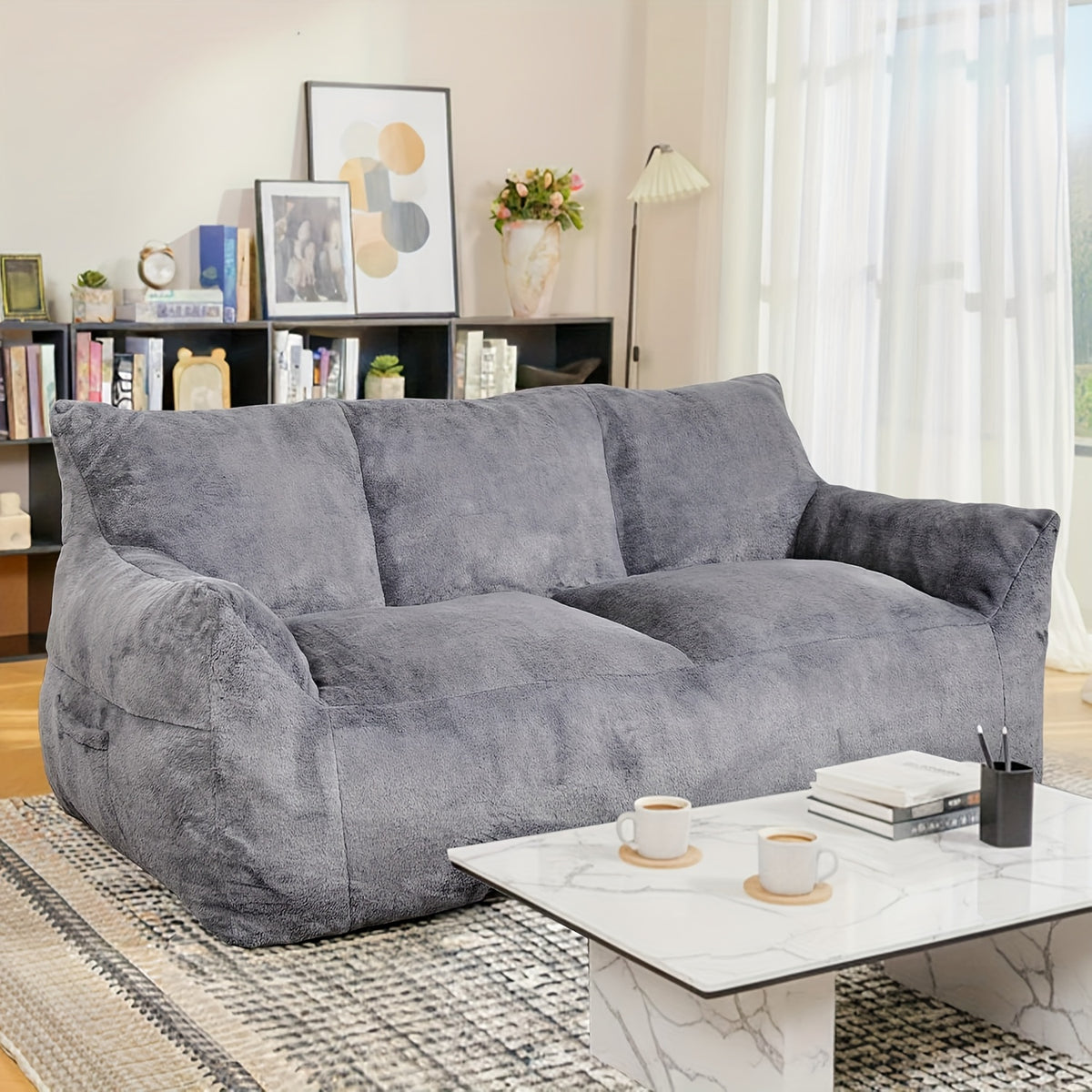 loveseat sofa oversized lounge sofa   fluffy lazy sofa - Temu