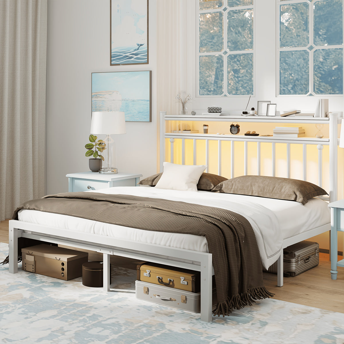 metal twin full queen king size bed frame 2 tier   - Temu