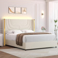 twin full queen size bed frame led lights bed headboard - Temu