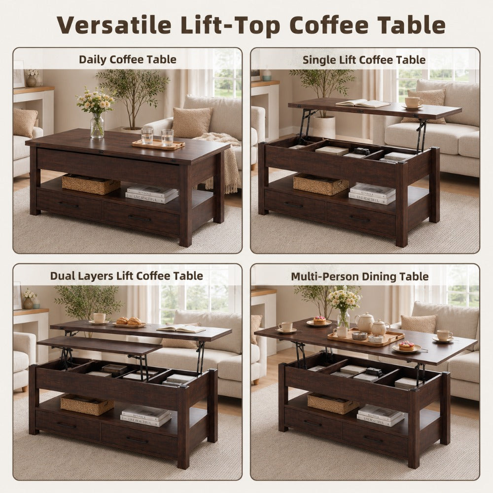 lift top coffee table convertible coffee table drawers - Temu