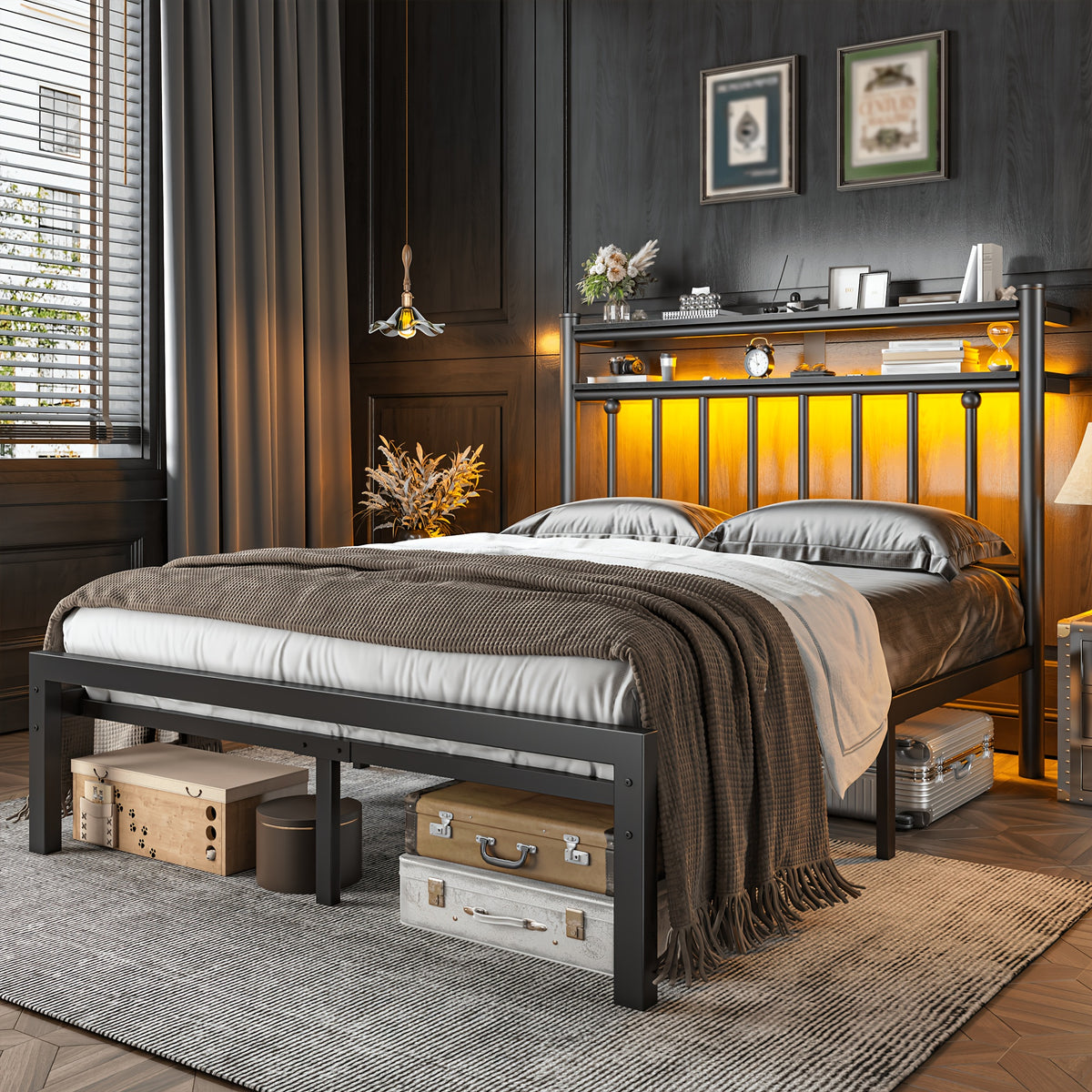 metal twin full queen king size bed frame 2 tier   - Temu