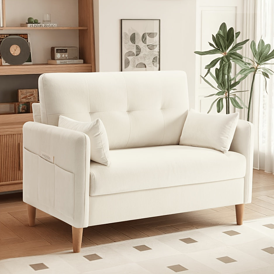 loveseat sofa 47 small couch living room comfy chenille - Temu