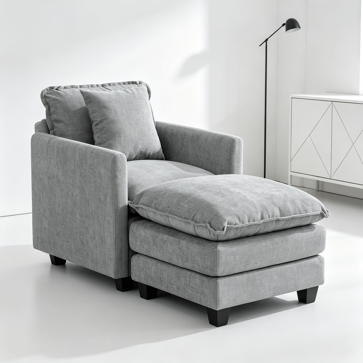 31 inch cloud accent chair storage   modern chenille - Temu
