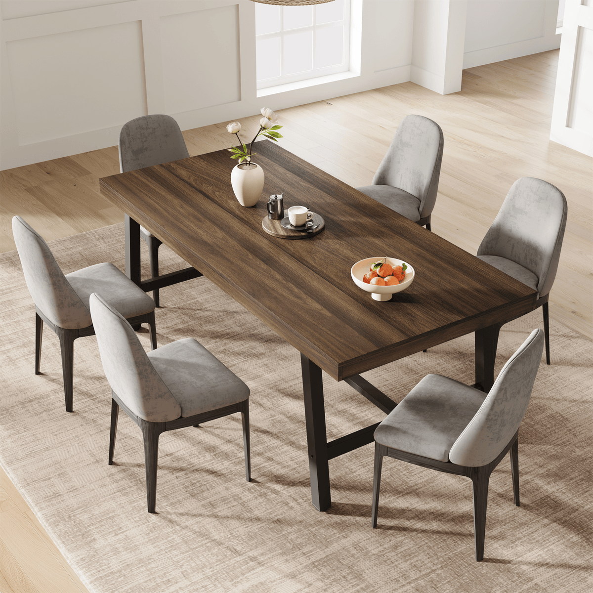 71 inch brown industrial dining table large rustic wooden - Temu