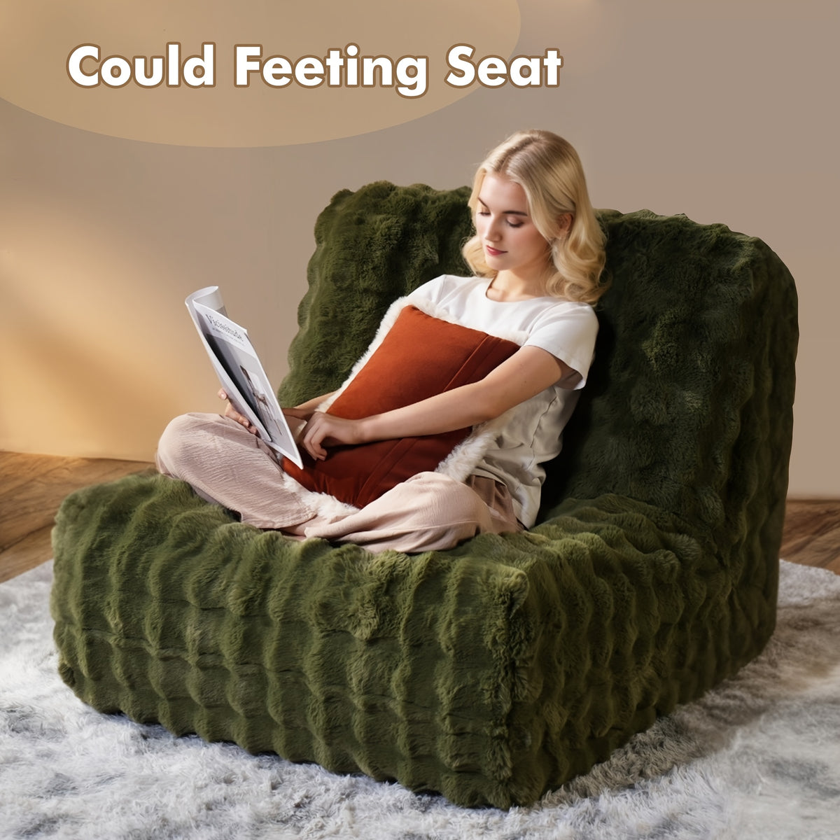 ultra soft lazy sofa chair bean bag chair   comfortable - Temu