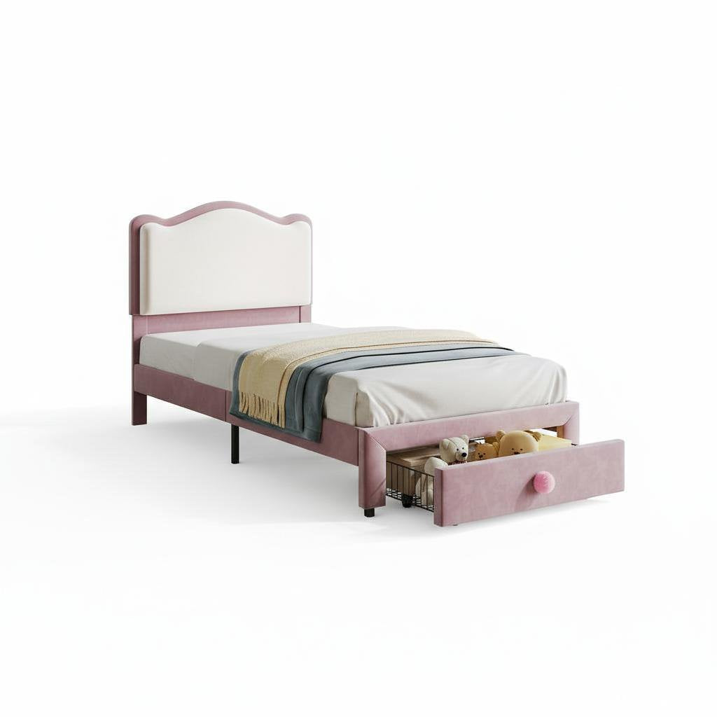 versatile scallop headboard twin bed frame storage drawer - Temu