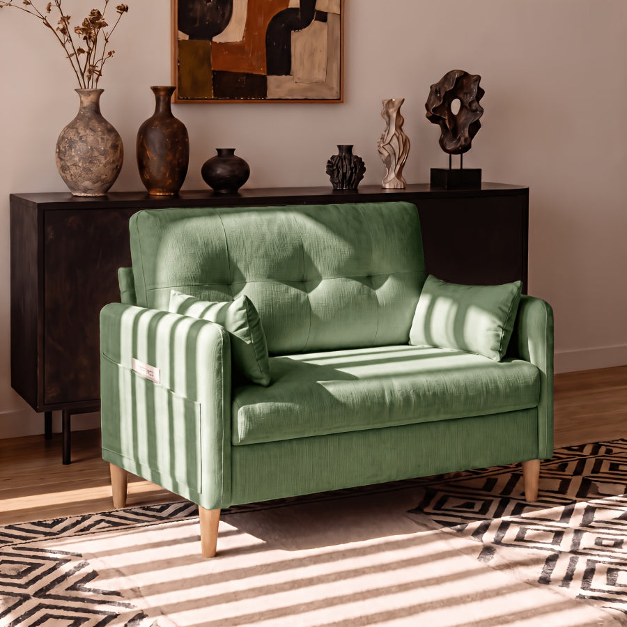 loveseat sofa 47 small couch living room comfy chenille - Temu
