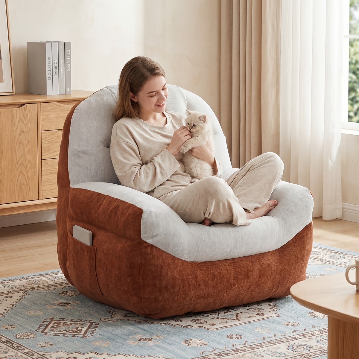 oversized tufted chenille lazy bean bag chair sofa suitable - Temu