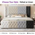 luxury upholstered platform bed frame 49 tall tufted - Temu