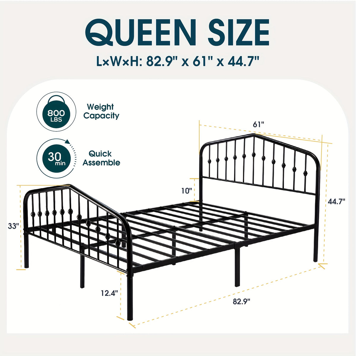 14 metal bed frame victorian headboard footboard - Temu
