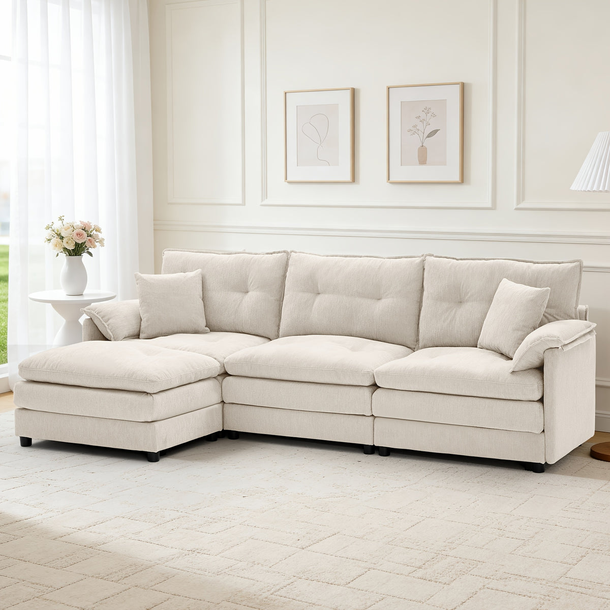 100 inch modern l shaped modular sectional sofa bed movable - Temu