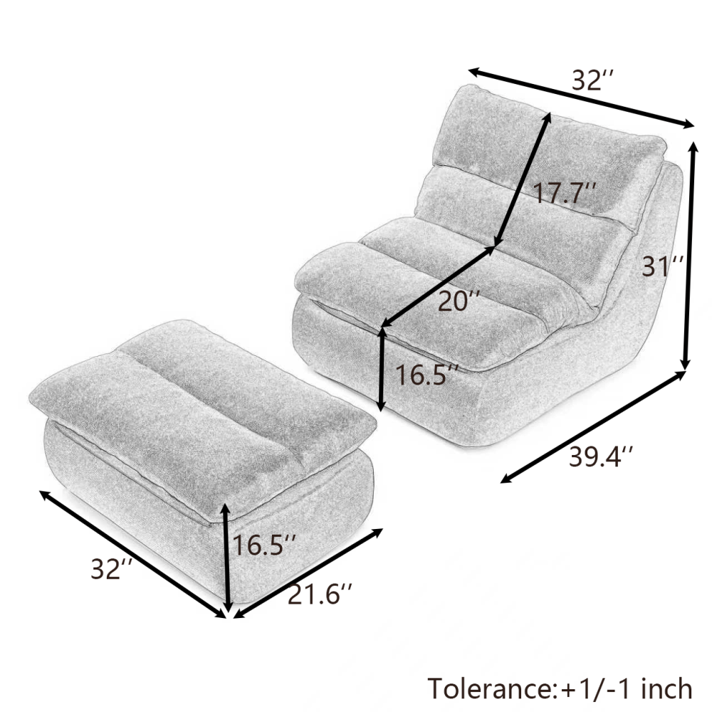 32 bean bag chair   big chaise lounge chairs   - Temu