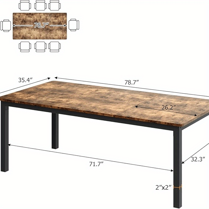 78 7 inch rectangular dining table 6 8 people - Temu