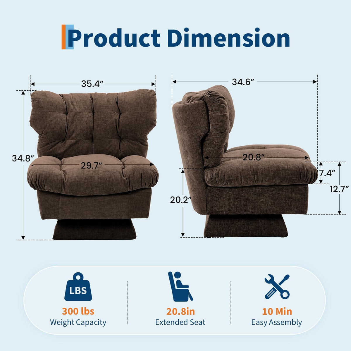 accent chair 360 comfy modern sofa chair oversize   8 - Temu