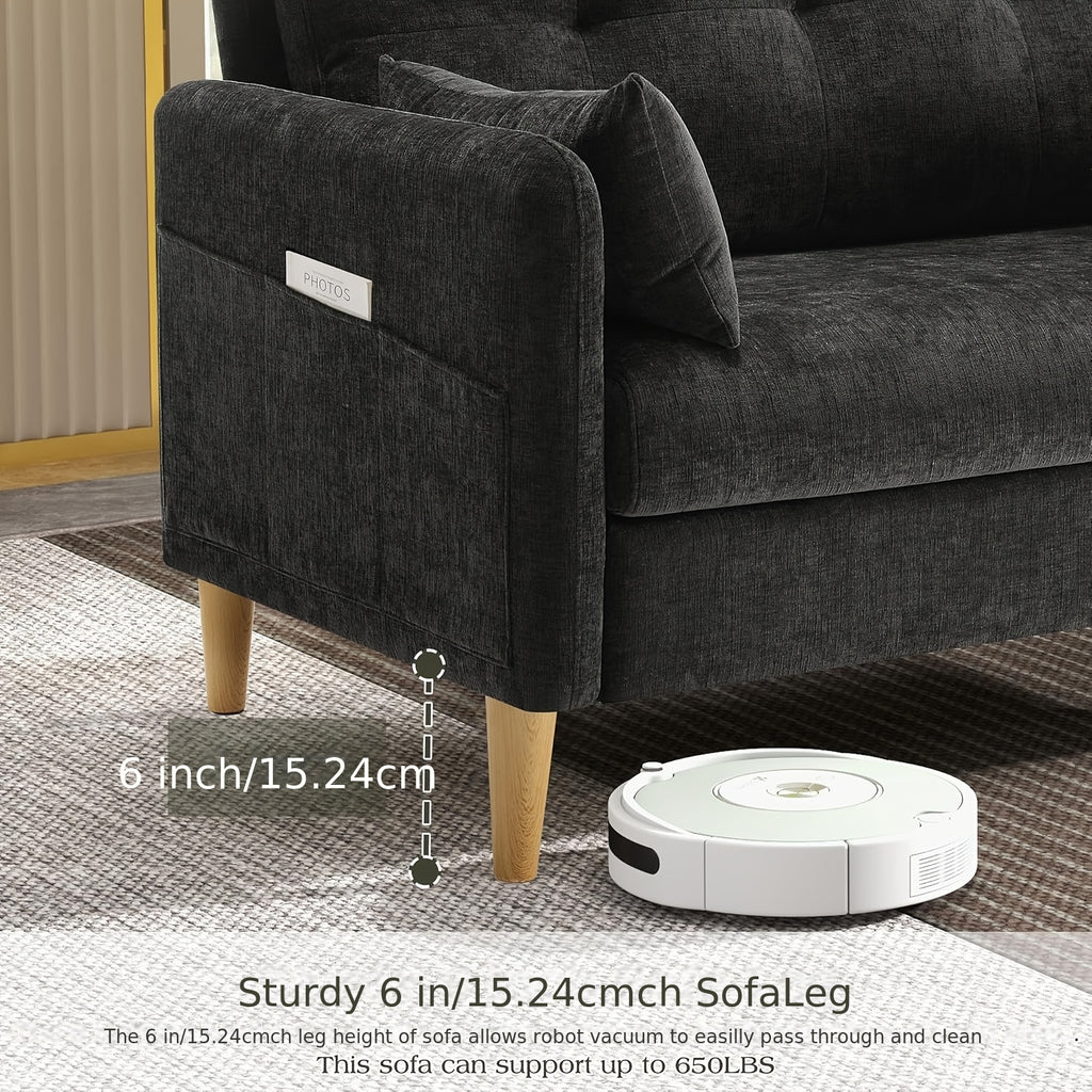 loveseat sofa 47 small couch living room comfy chenille - Temu