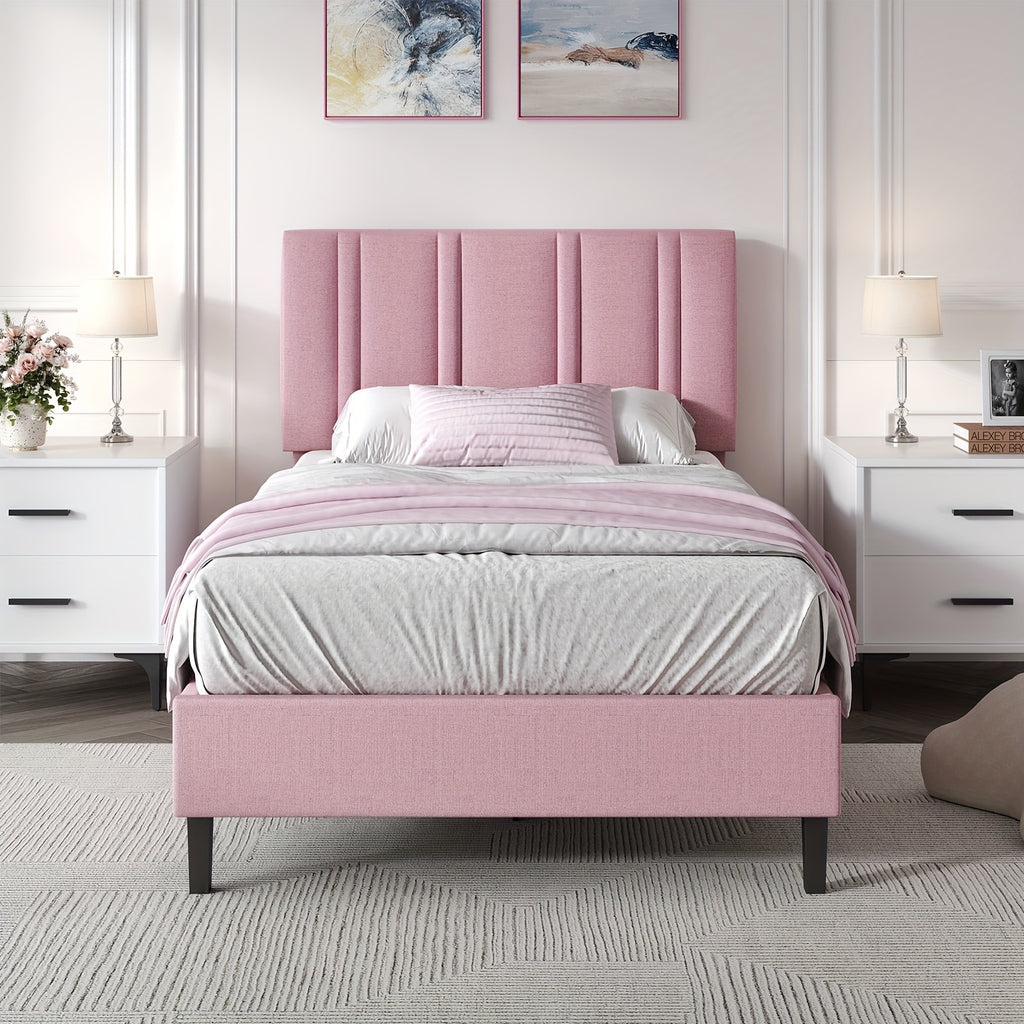 twin full queen size bed frame headboard sturdy wooden - Temu