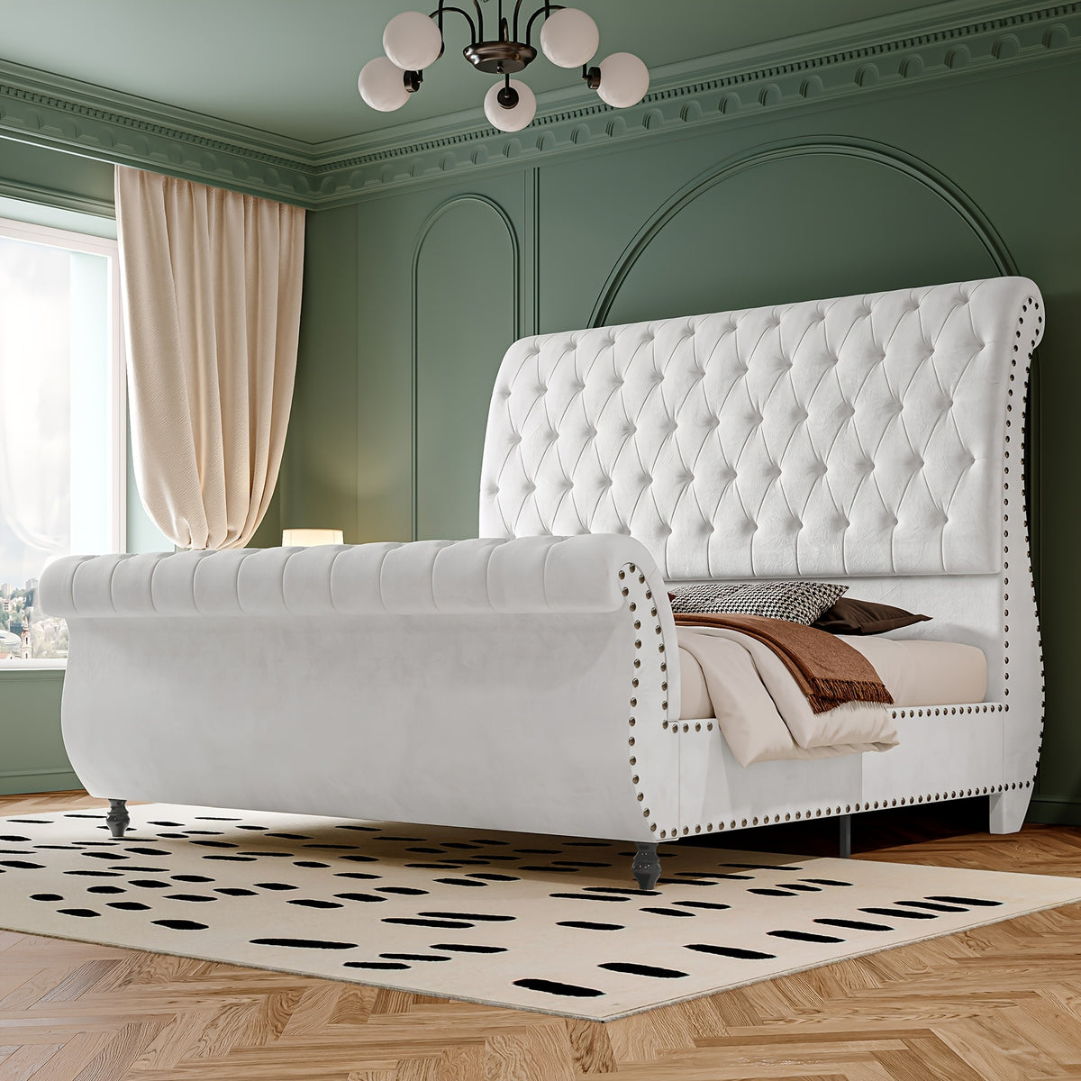 luxurious velvet upholstered   elegantly scrolled - Temu