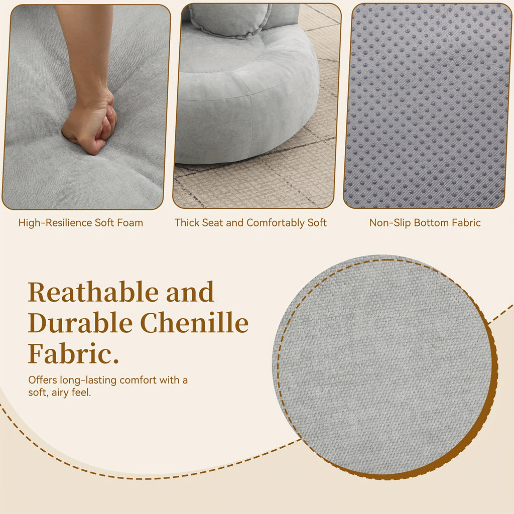 round oversized chair floor sofa chair chenille compressed - Temu