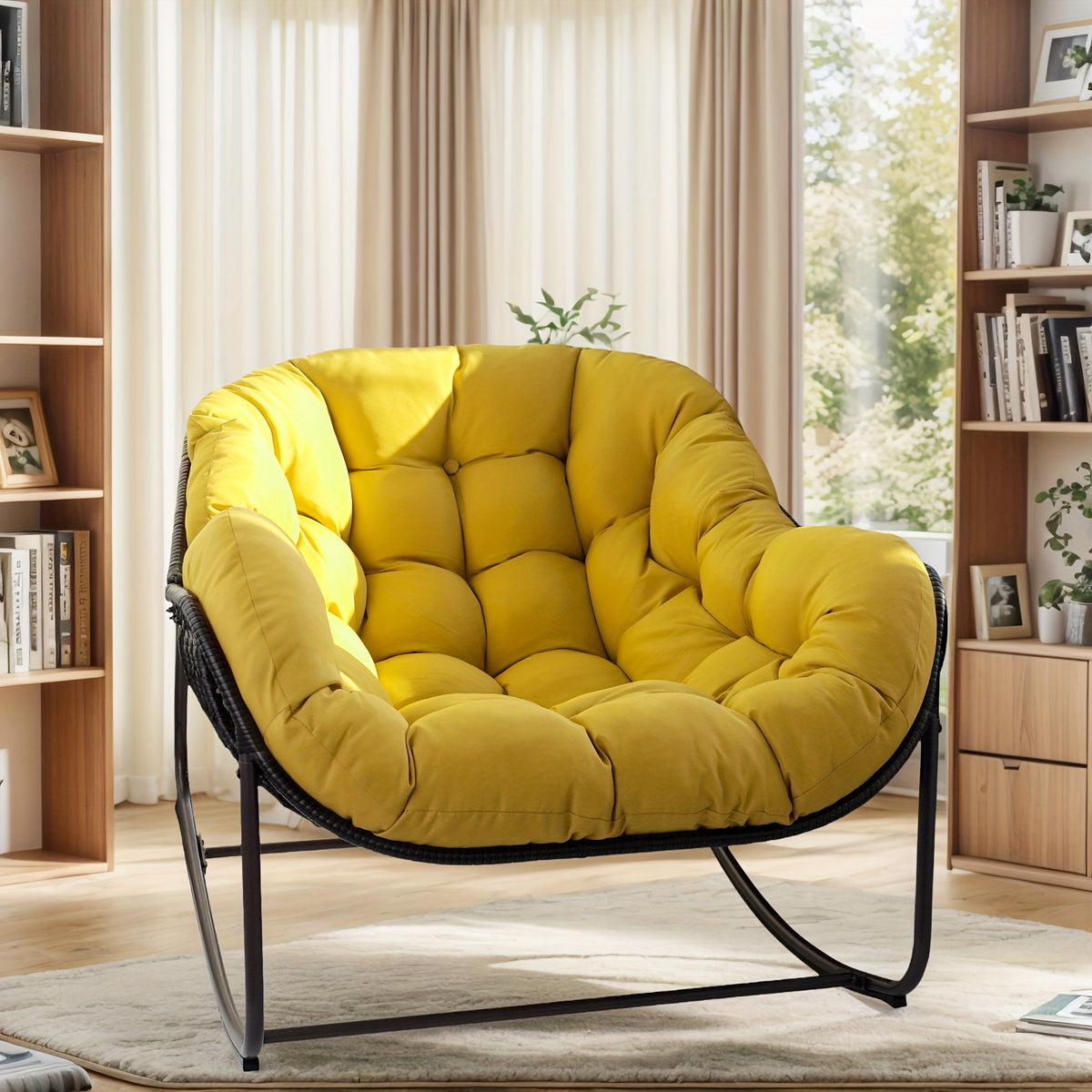 papasan rocking chair outdoor weather wicker papasan patio - Temu