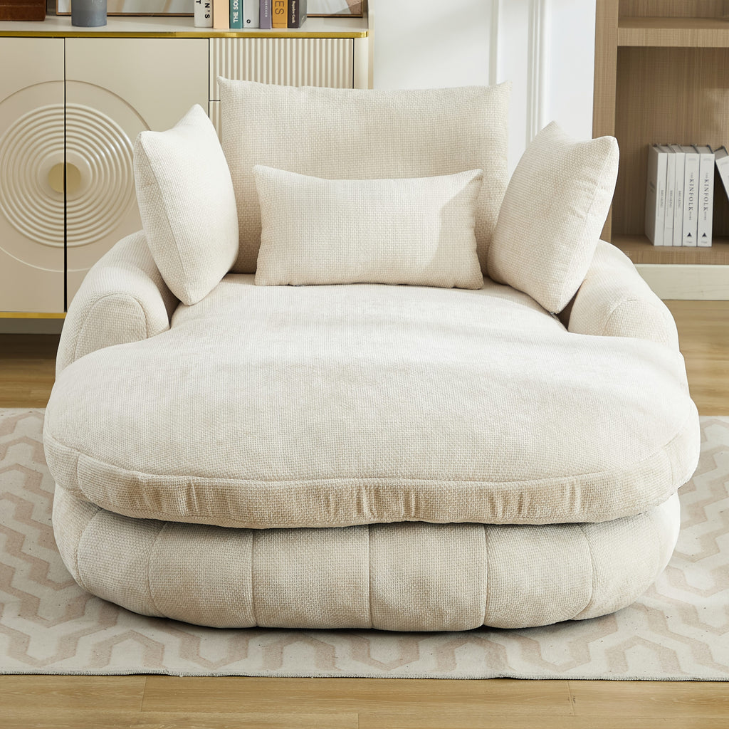 oversized chaise lounge chair indoor deep seat chenille - Temu