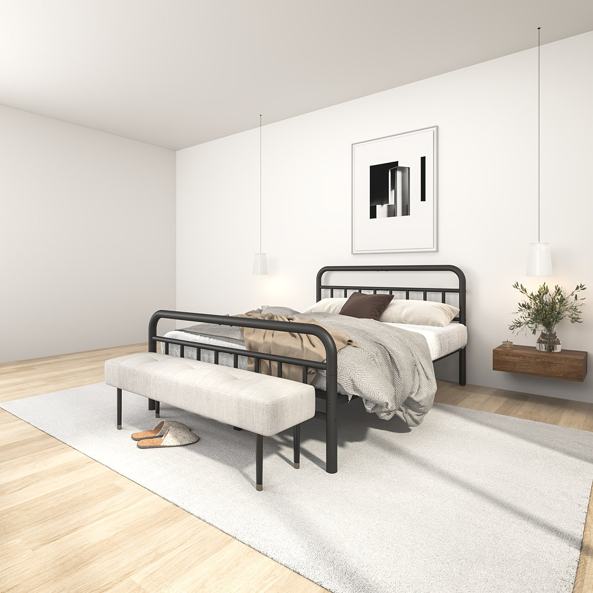 14 metal bed frames   spring needed platform bed noise - Temu