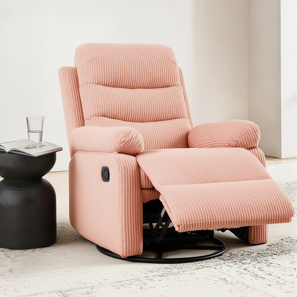 corduroy swivel rocking recliner chair manually adjustable - Temu