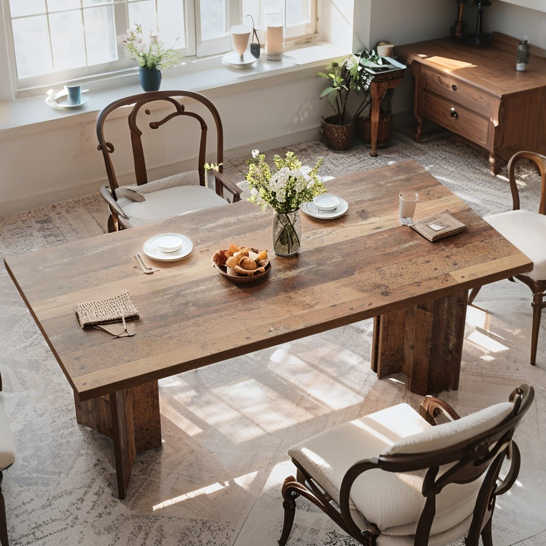 63 inch farmhouse dining table 4 6 people large rectangular - Temu
