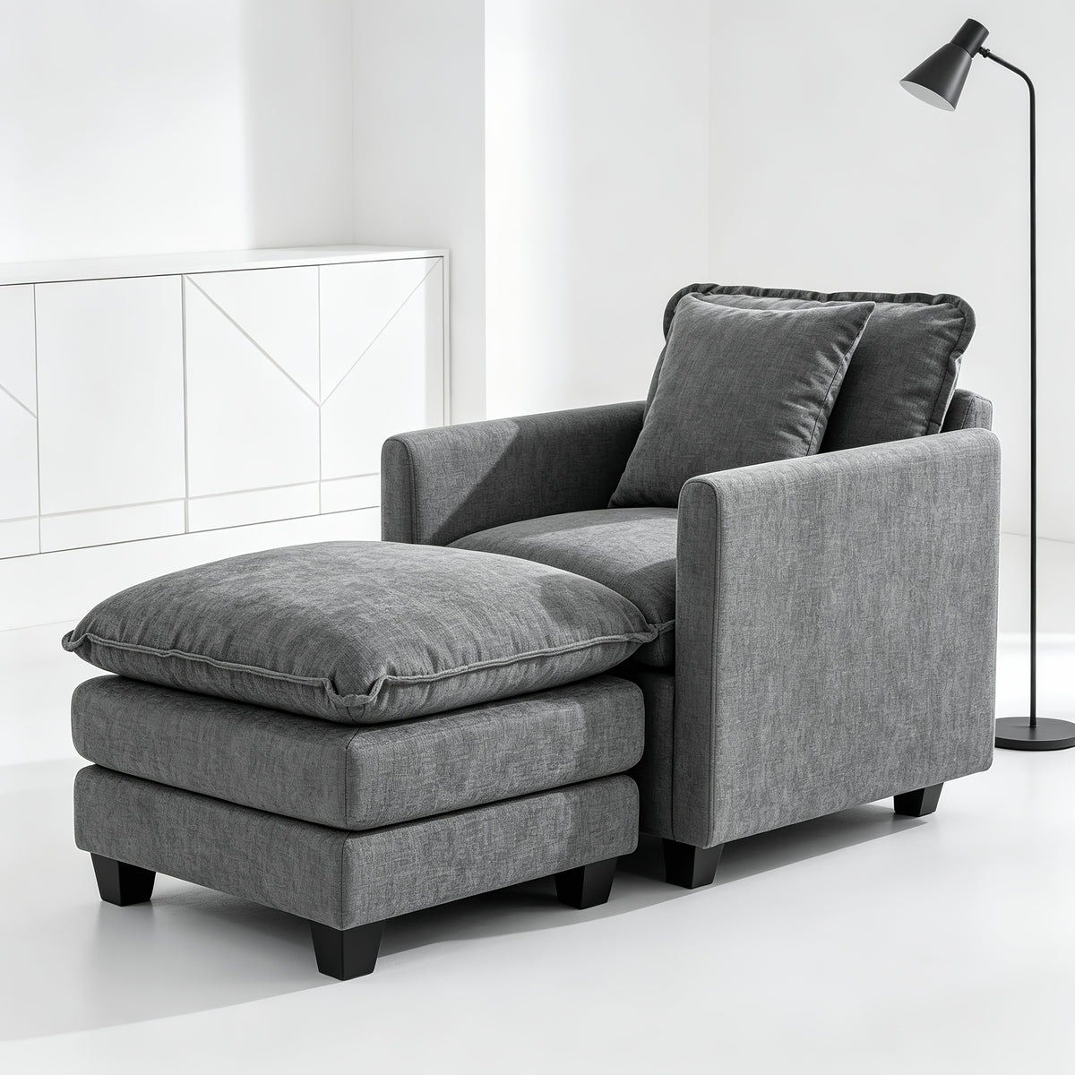 31 inch cloud accent chair storage   modern chenille - Temu
