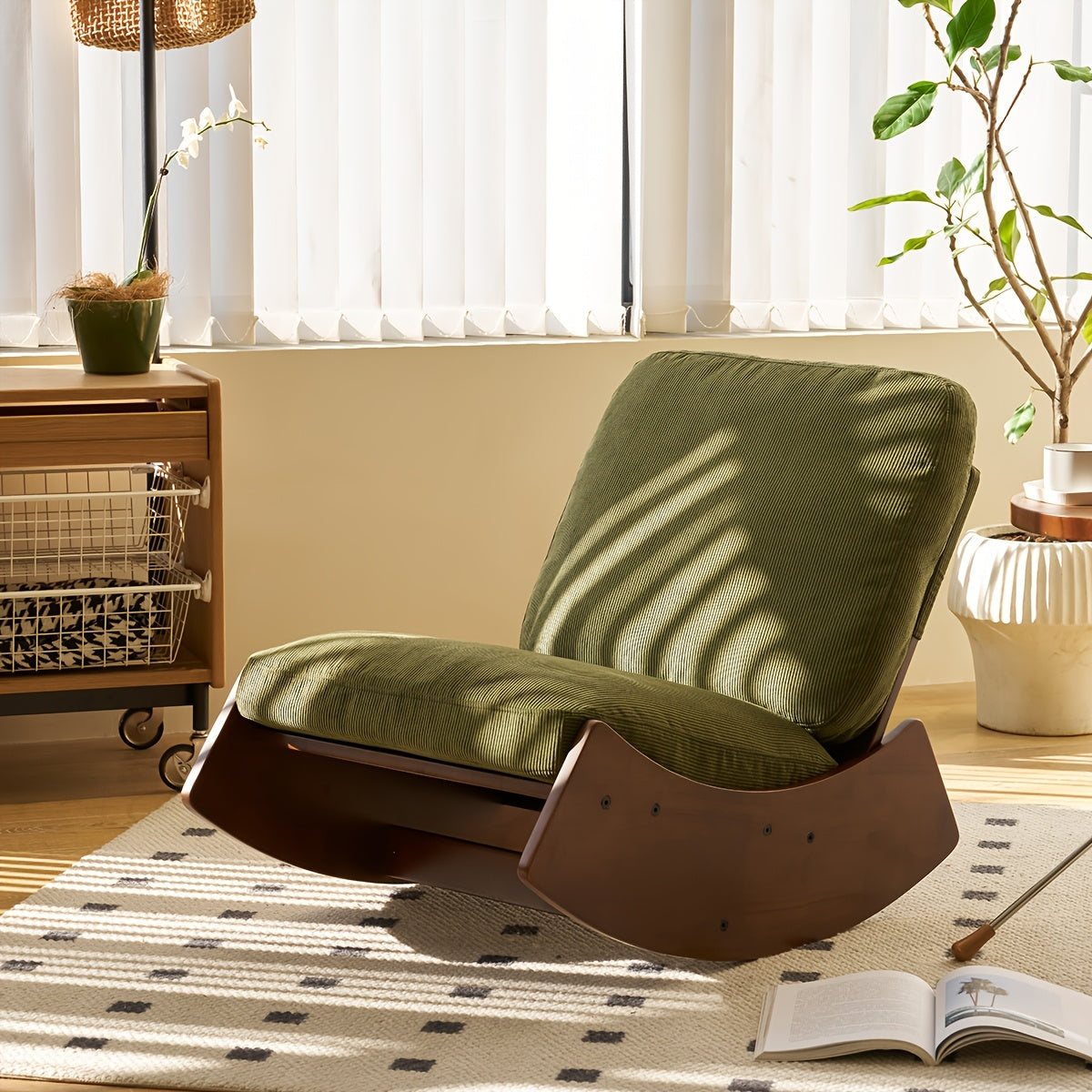 solid wood curved base armless   chair - Temu