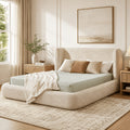 upholstered platform bed frame a headboard backrest - Temu