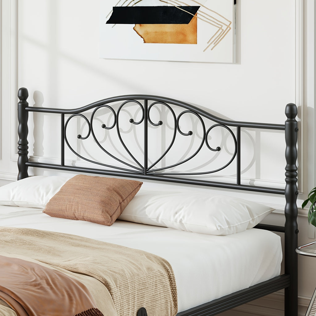 12 inch metal platform bed frame victorian style headboard - Temu