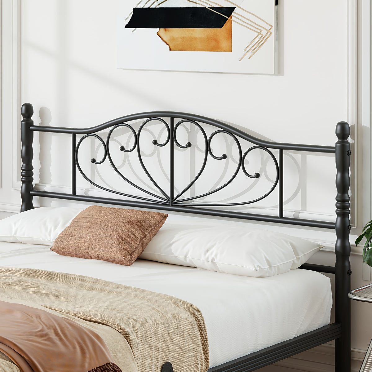 12 inch metal platform bed frame victorian style headboard - Temu
