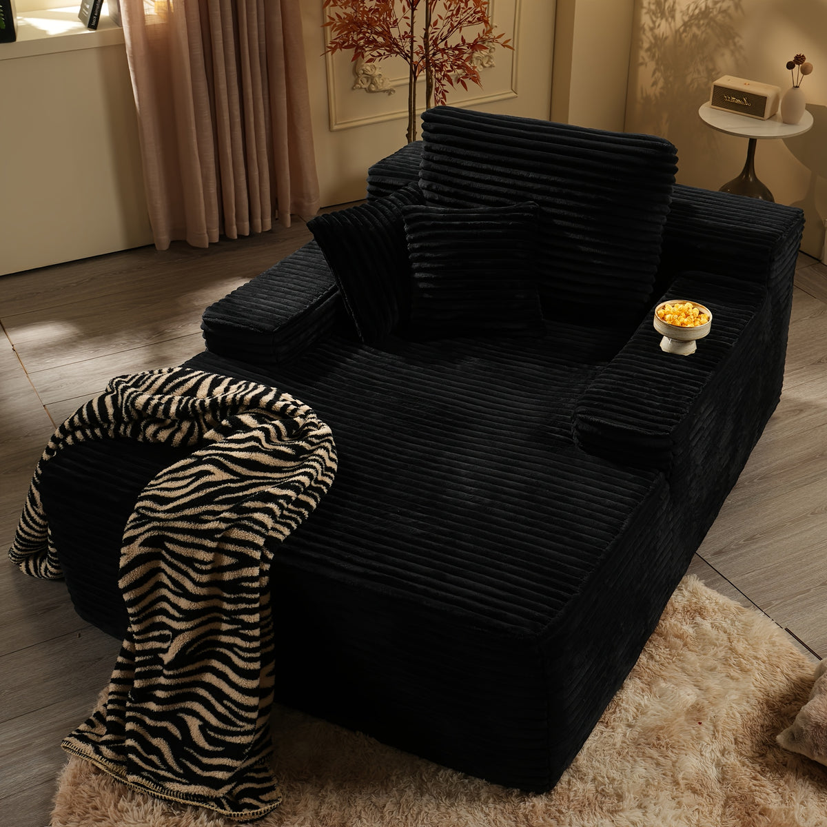 67 oversized boneless lounge chaise corduroy plush fabric - Temu