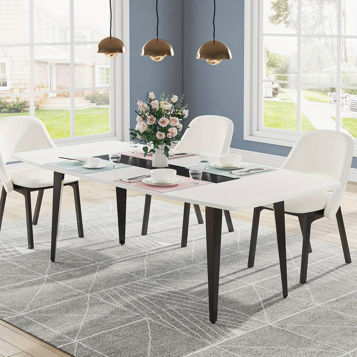 modern dining table 70 8 multifunctional hardwood mdf table - Temu