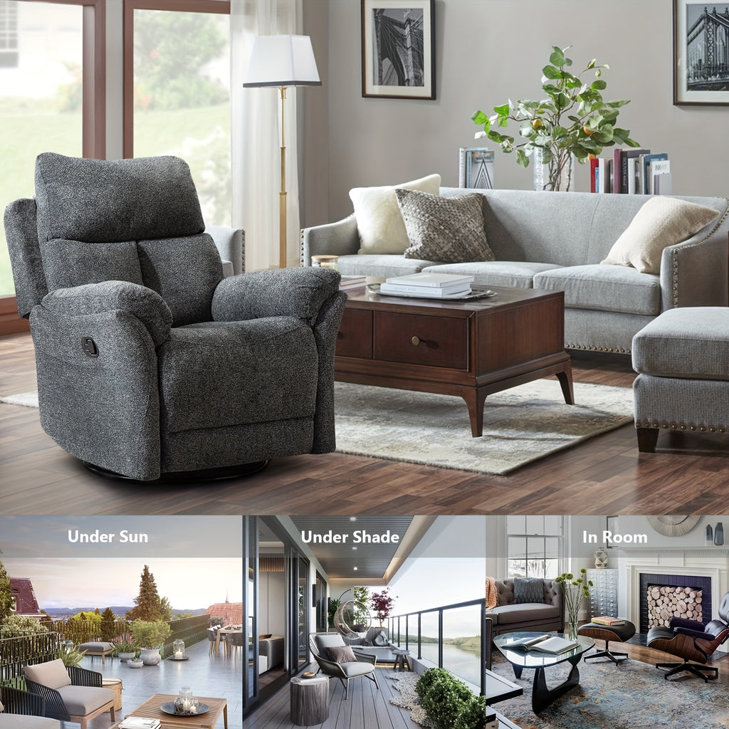 360 degree swivel manual glider rocking recliner   lazy - Temu