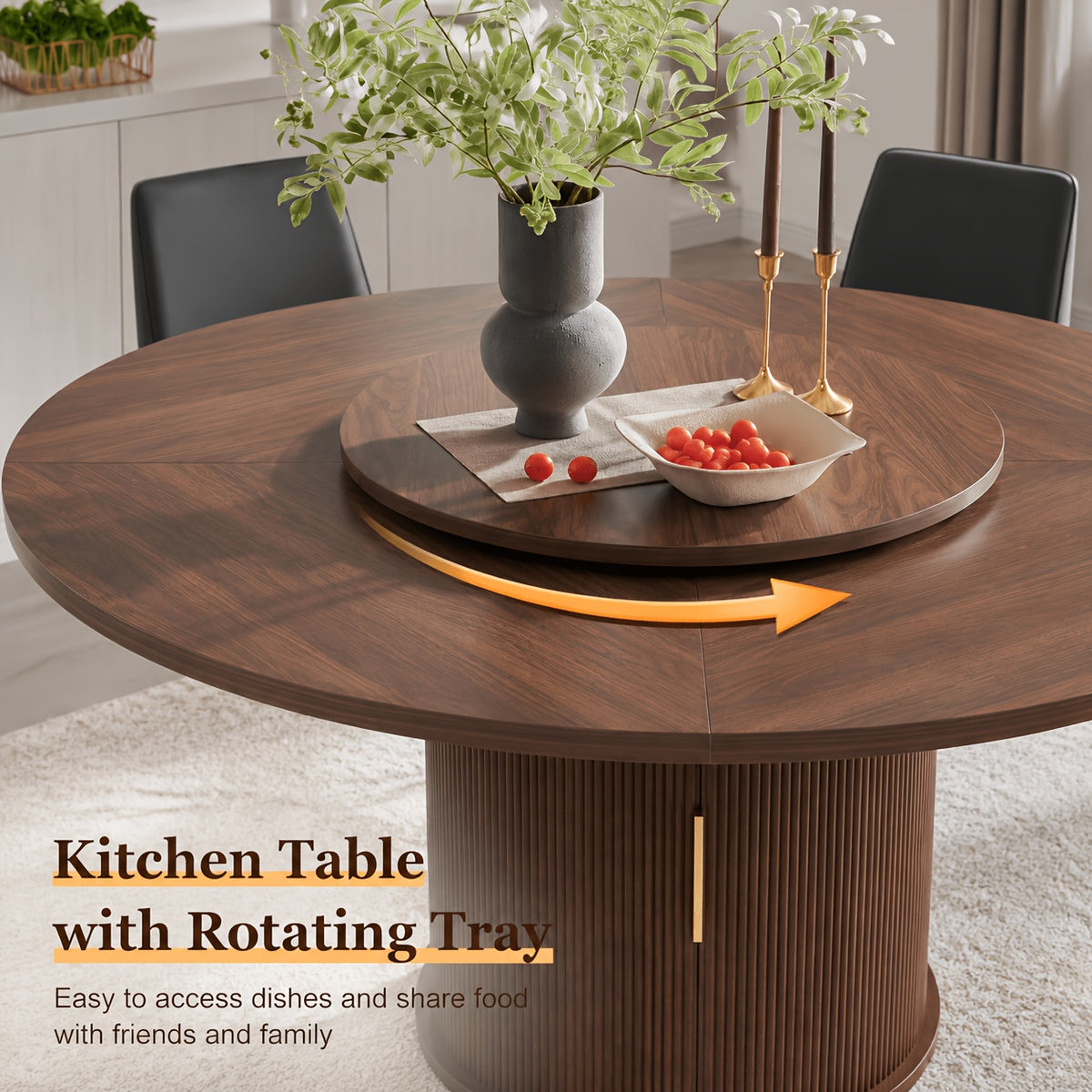large 55 round dining table suitable 4 6 people - Temu
