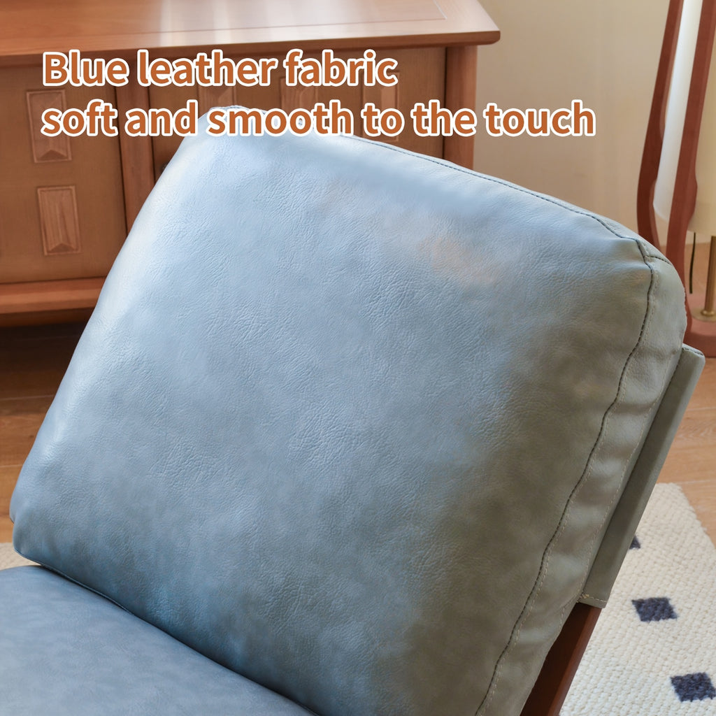 solid wood rocking accent chair pu leather upholstered comfy - Temu