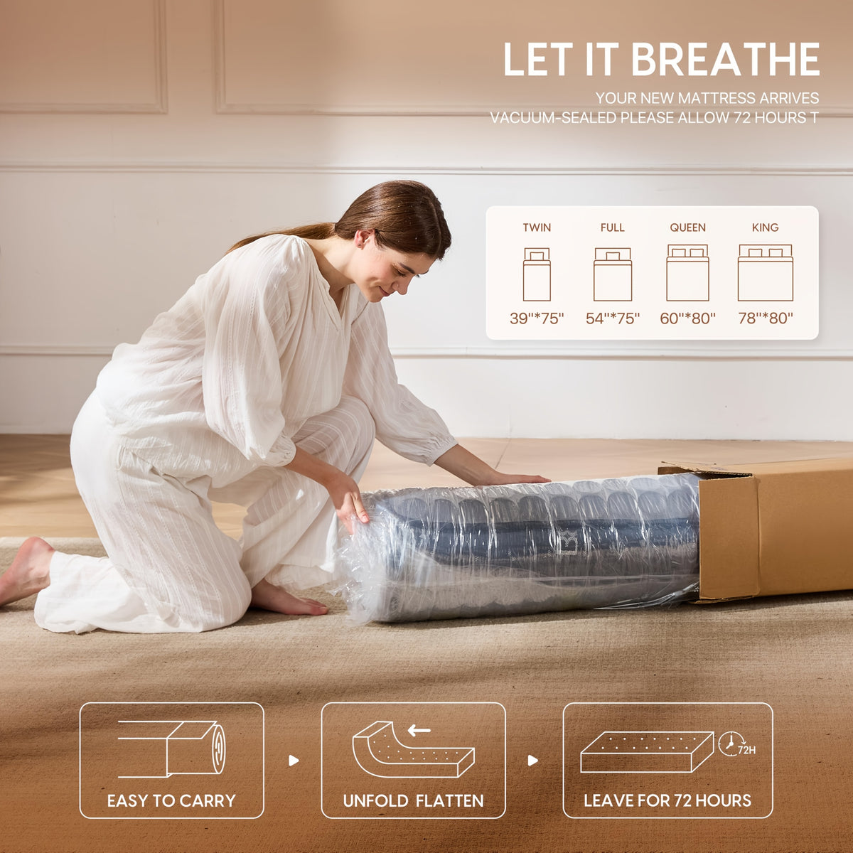 12 inch full filled mattress queen king size full size - Temu