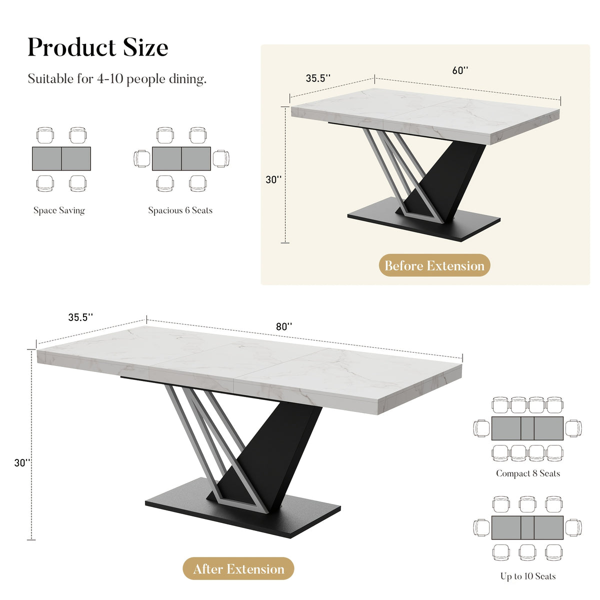 1 5 2m extendable dining table   look mdf top - Temu