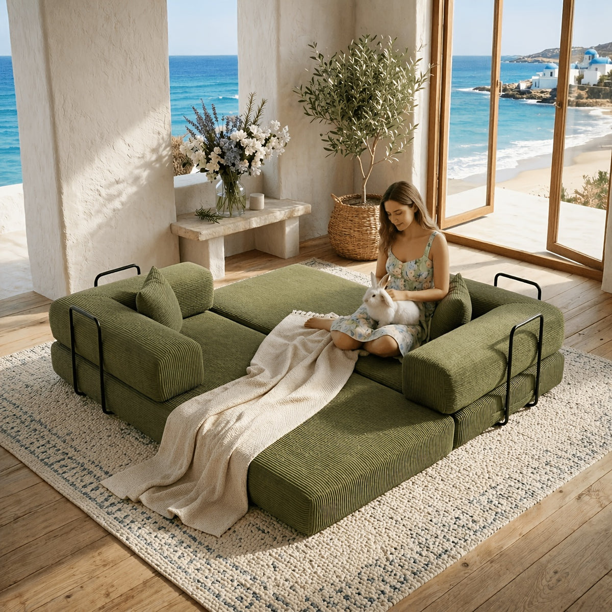 new arrival 4 seater modular modern cloud folding sofa bed - Temu