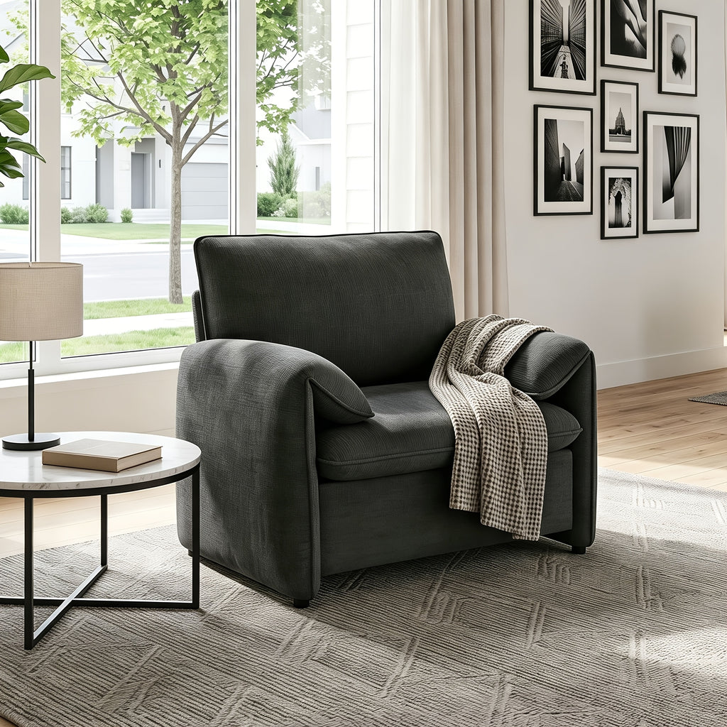37 deep seat oversized accent chair comfy chenille - Temu